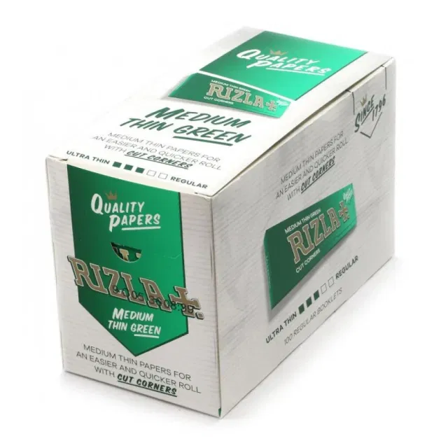 Rizla Green Medium Thin Rolling Papers  - (Booklet of 100)